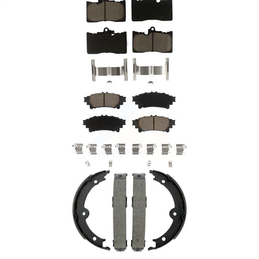 Ceramic Brake Pads Parking Shoe Front Rear Kit For 14-15 Lexus IS350 Convertible