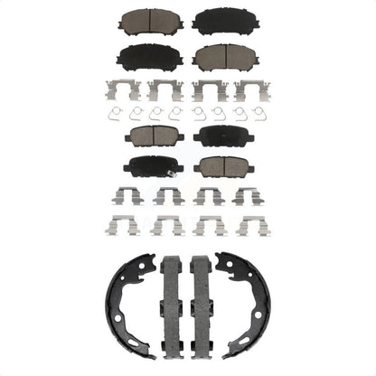Ceramic Brake Pads & Parking Shoes Front Rear Kit For Nissan Rogue Sport Qashqai