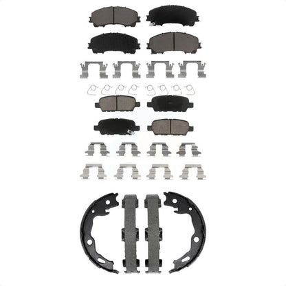 Ceramic Brake Pads And Parking Shoes Front Rear Kit For Nissan Rogue