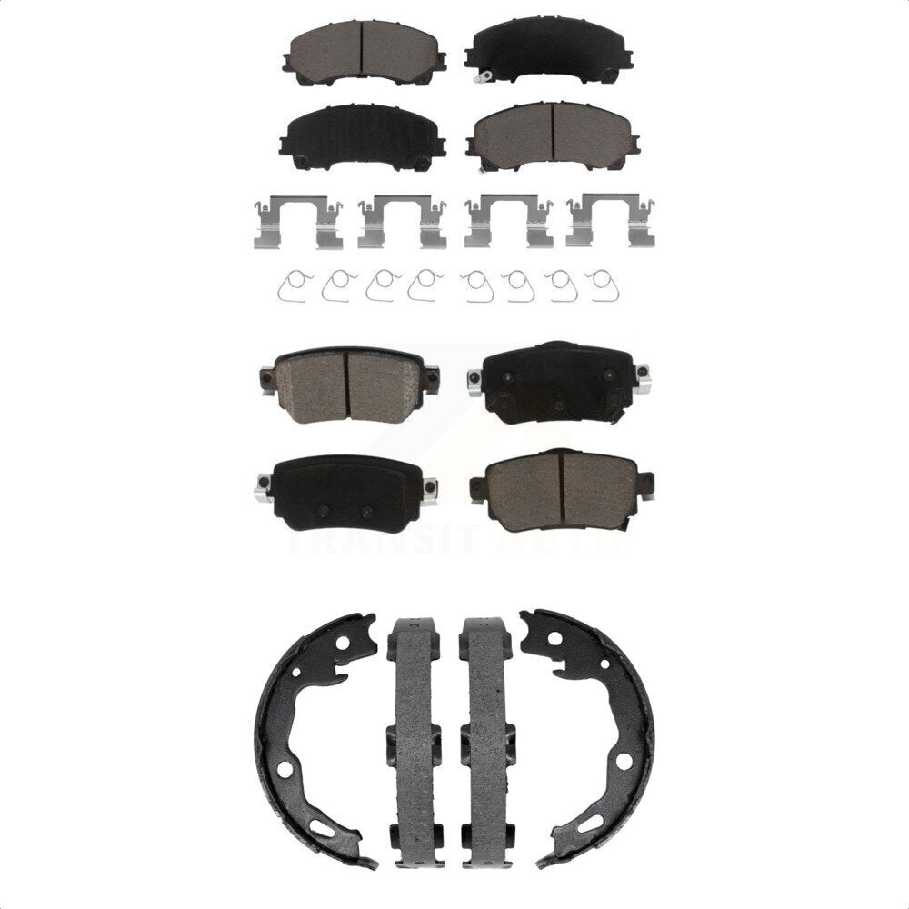 Ceramic Brake Pads And Parking Shoes Front Rear Kit For Nissan Rogue