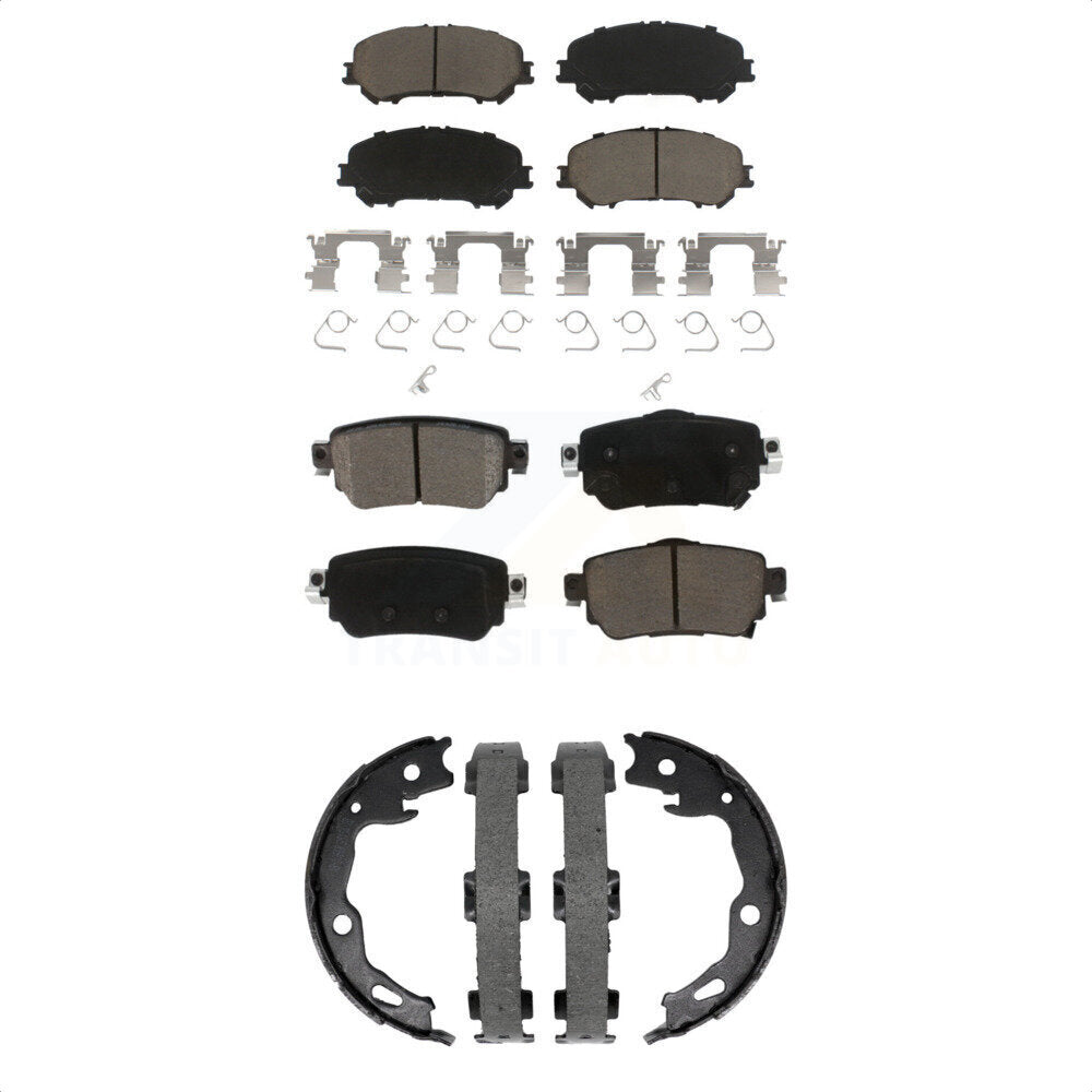 Ceramic Brake Pads & Parking Shoes Front Rear Kit For Nissan Rogue Sport Qashqai