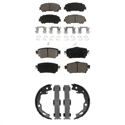 Ceramic Brake Pads & Parking Shoes Front Rear Kit For Nissan Rogue Sport Qashqai
