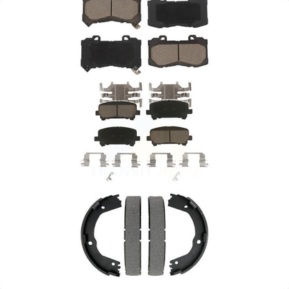 Ceramic Brake Pads Parking Shoe Front Rear Kit For Chevrolet Colorado GMC Canyon