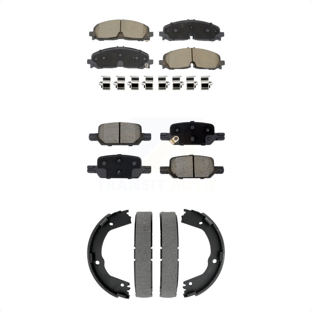 Ceramic Brake Pads Parking Shoe Front Rear Kit For Chevrolet Colorado GMC Canyon