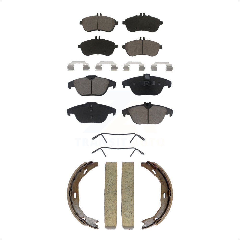 Ceramic Brake Pads Parking Shoes Front Rear Kit For Mercedes-Benz C300 C250 C230