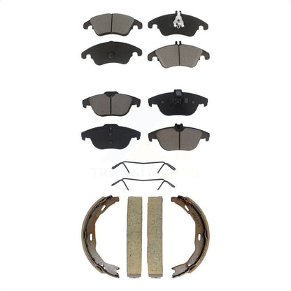 Ceramic Brake Pads Parking Shoes Front Rear Kit For Mercedes-Benz C300 E350 C350