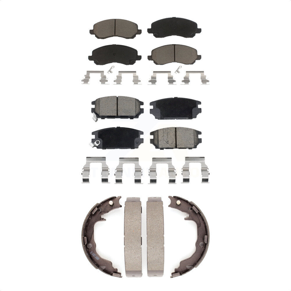 Ceramic Brake Pads And Parking Shoe Front Rear Kit For Mitsubishi Eclipse Galant
