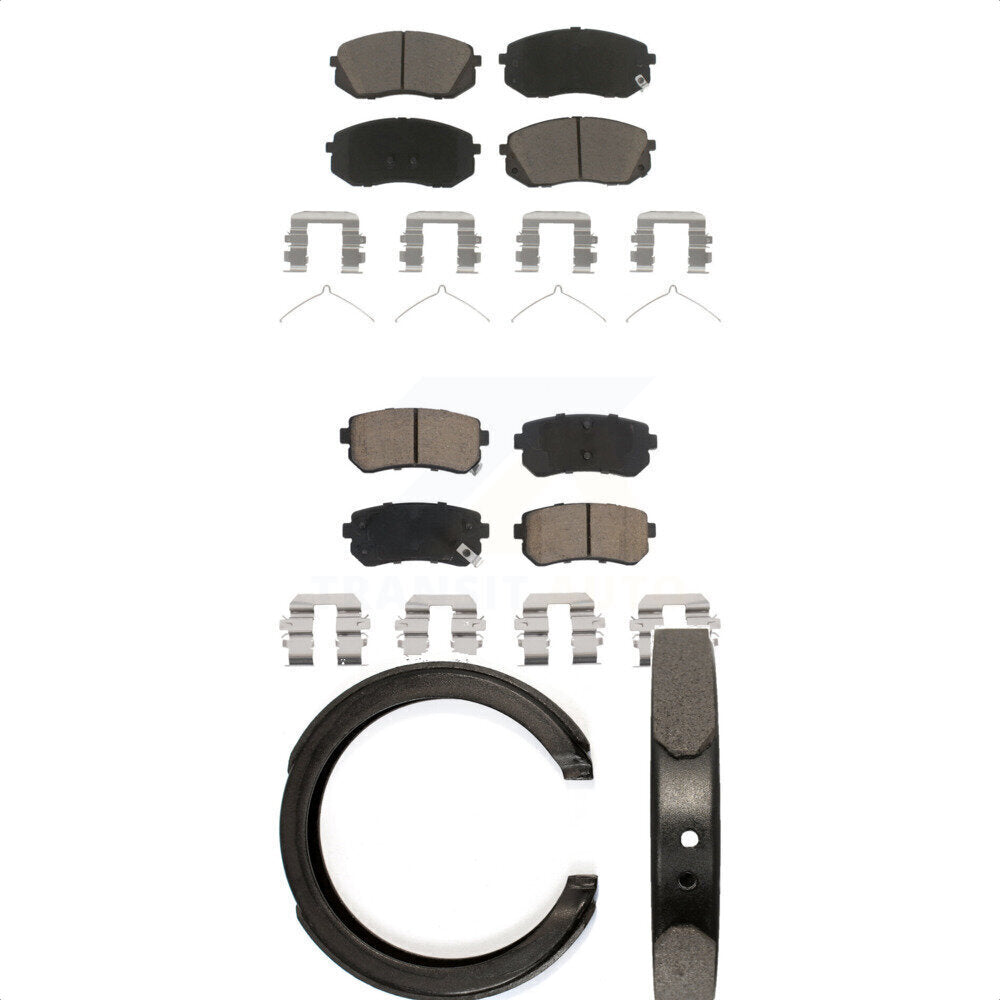 Ceramic Brake Pads And Parking Shoes Front Rear Kit For Kia Optima
