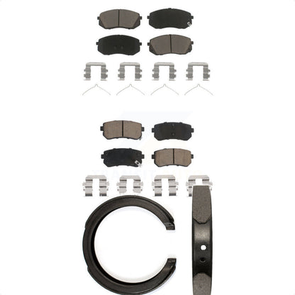 Ceramic Brake Pads And Parking Shoes Front Rear Kit For Kia Optima