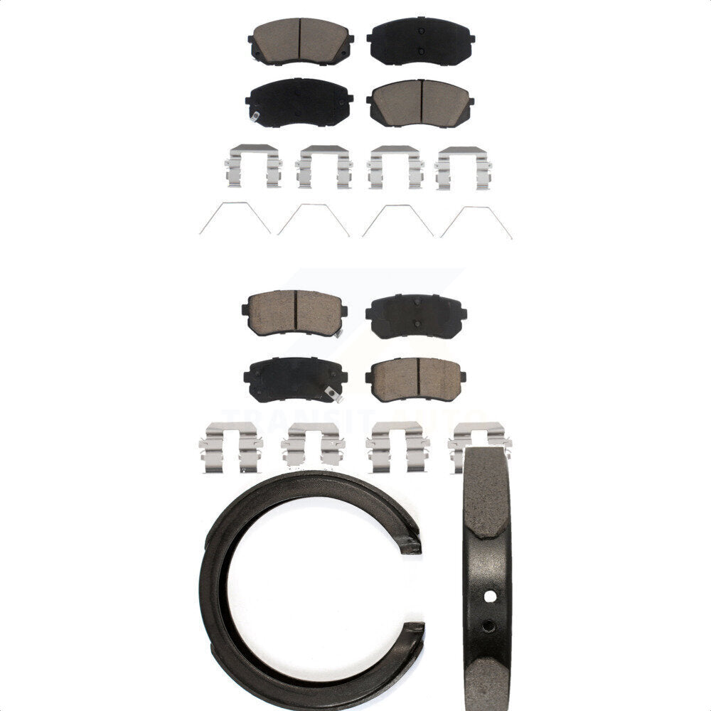 Ceramic Brake Pads And Parking Shoes Front Rear Kit For Kia Optima