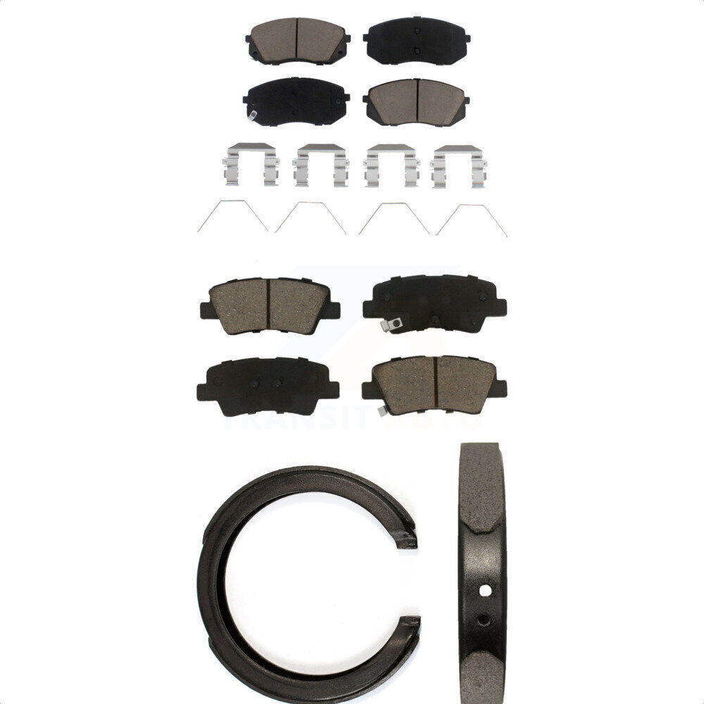 Ceramic Brake Pads And Parking Shoes Front Rear Kit For Kia Optima