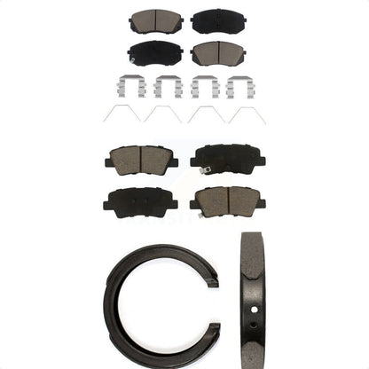 Ceramic Brake Pads And Parking Shoes Front Rear Kit For Kia Optima