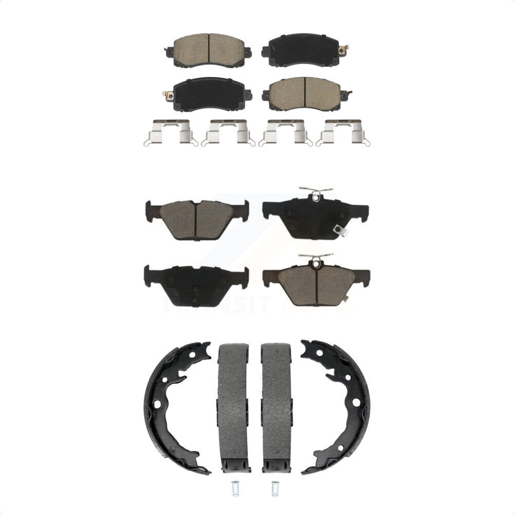 Ceramic Brake Pads And Parking Shoes Front Rear Kit For Subaru Crosstrek