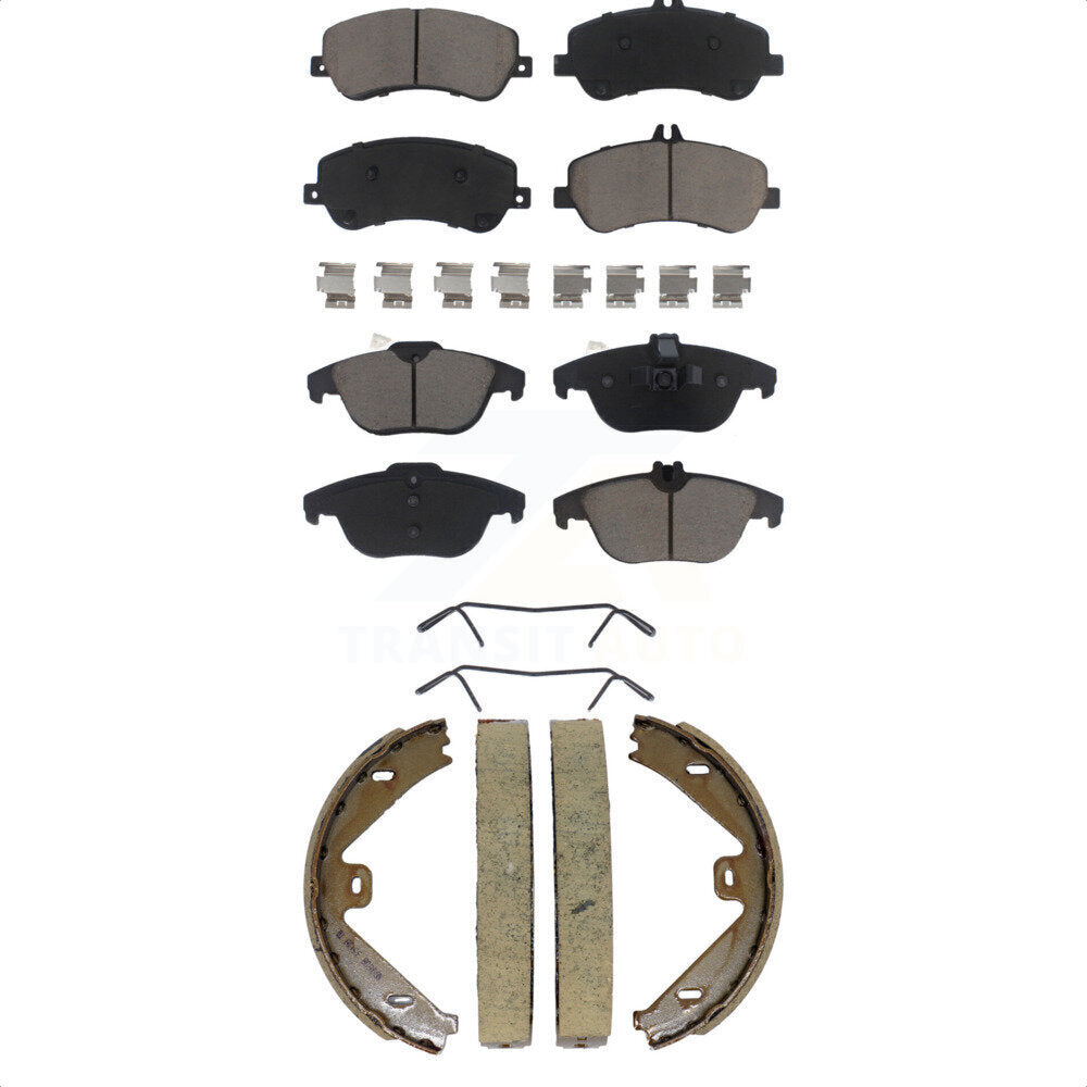 Ceramic Brake Pads & Parking Shoe Front Rear Kit For Mercedes-Benz GLK350 GLK250