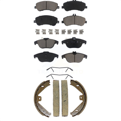 Ceramic Brake Pads & Parking Shoe Front Rear Kit For Mercedes-Benz GLK350 GLK250