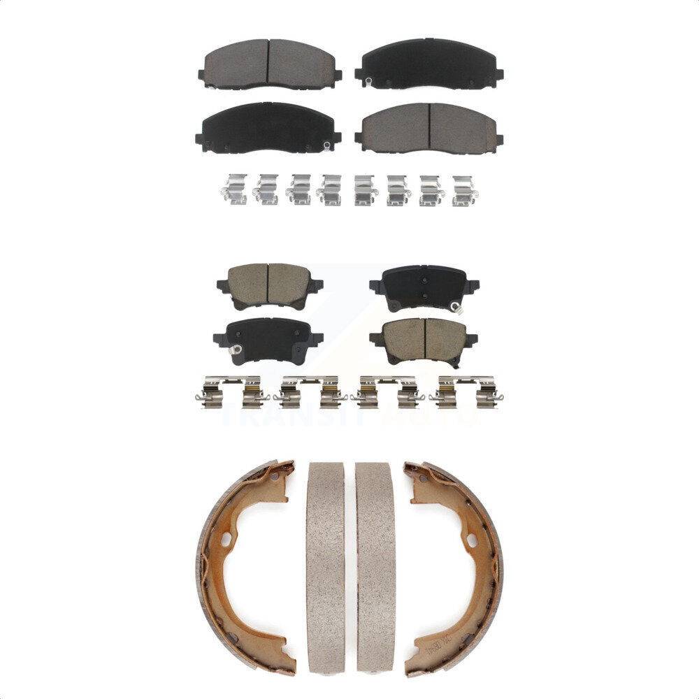Ceramic Brake Pads And Parking Shoes Front Rear Kit For Jeep Wrangler Gladiator