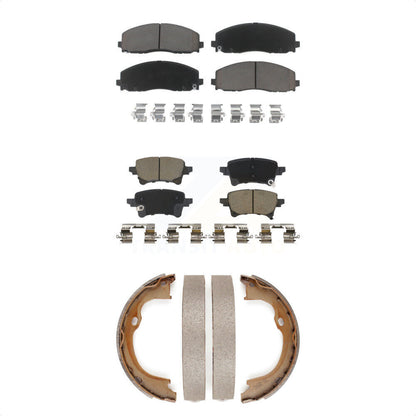 Ceramic Brake Pads And Parking Shoes Front Rear Kit For Jeep Wrangler Gladiator