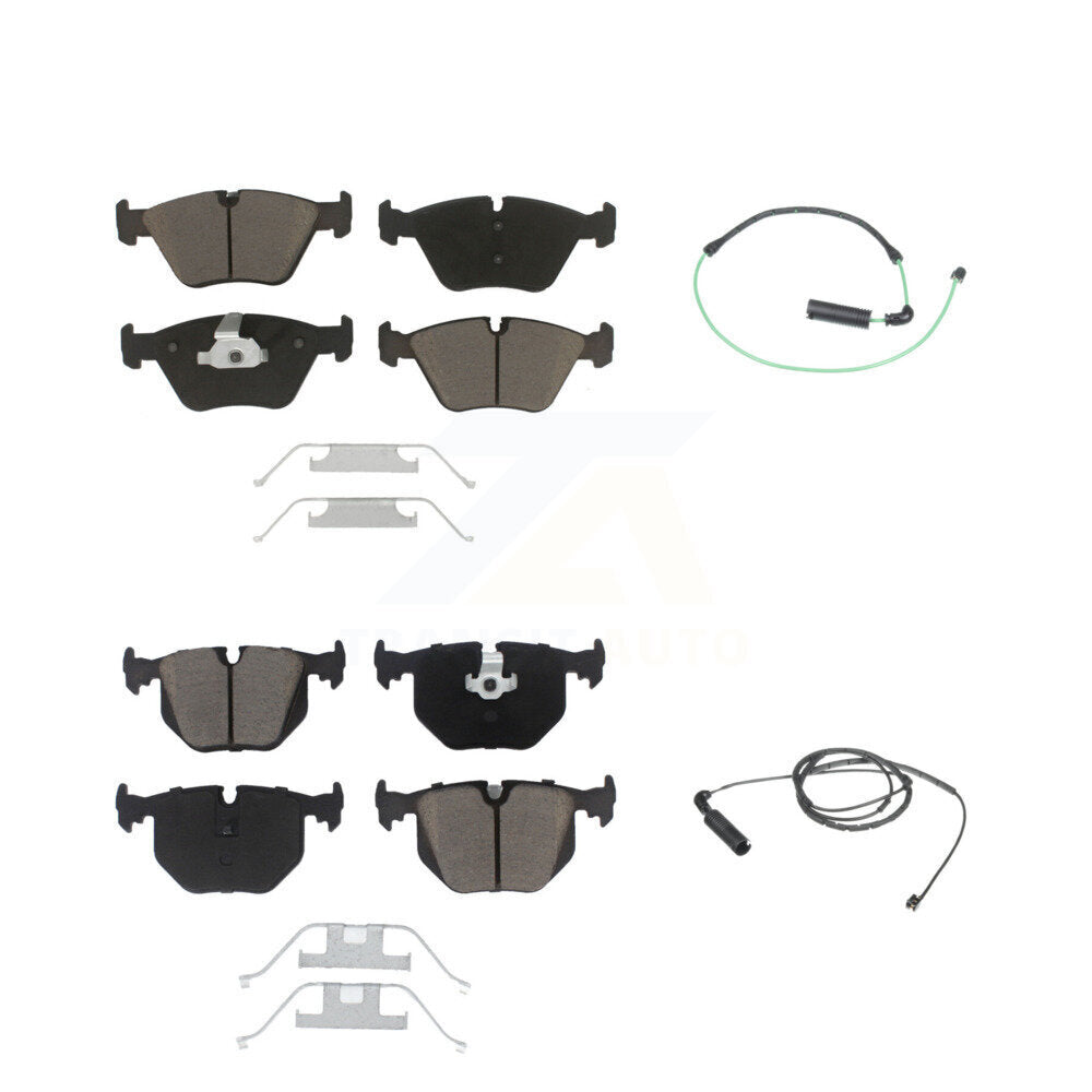 Ceramic Disc Brake Pads Wear Sensor Front Rear Kit For BMW 330Ci 330i 330xi 3.0L