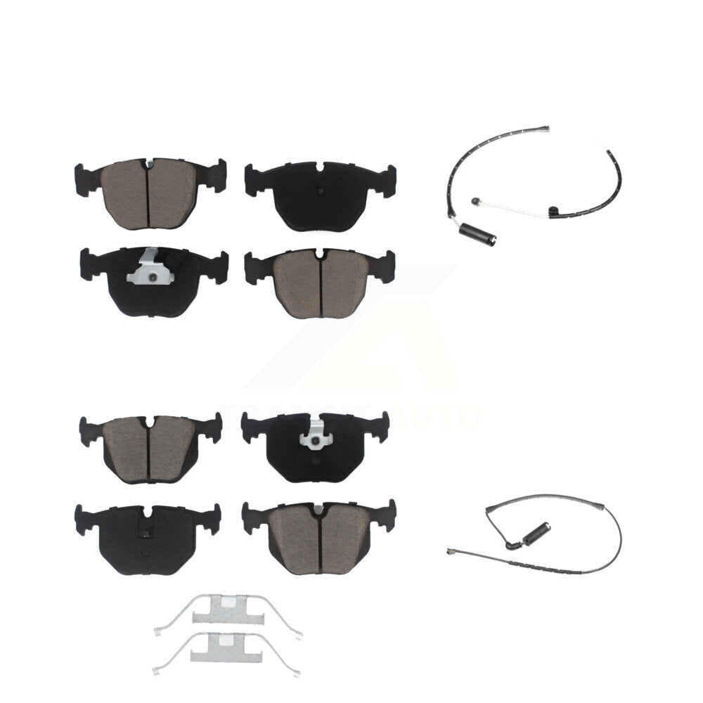 Ceramic Disc Brake Pads And Wear Sensors Front Rear Kit For BMW X5