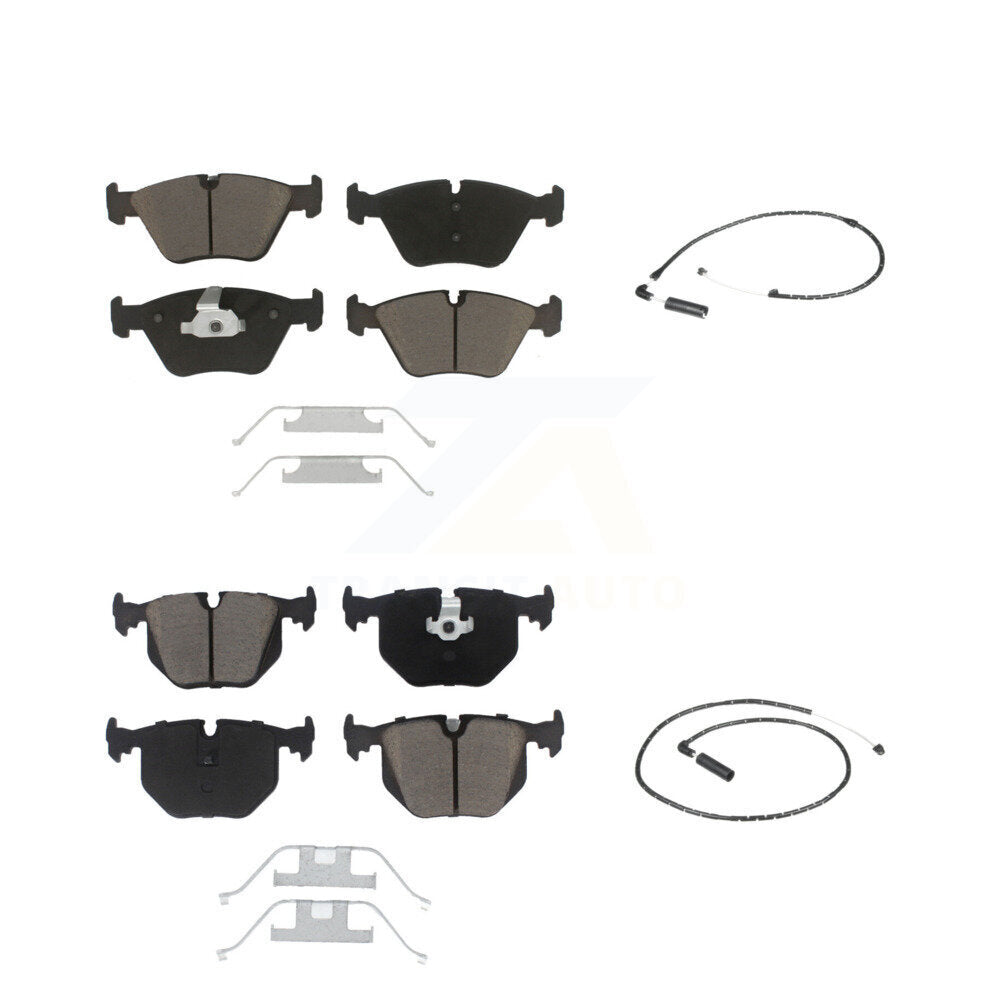 Ceramic Disc Brake Pads And Wear Sensors Front Rear Kit For 2004-2010 BMW X3