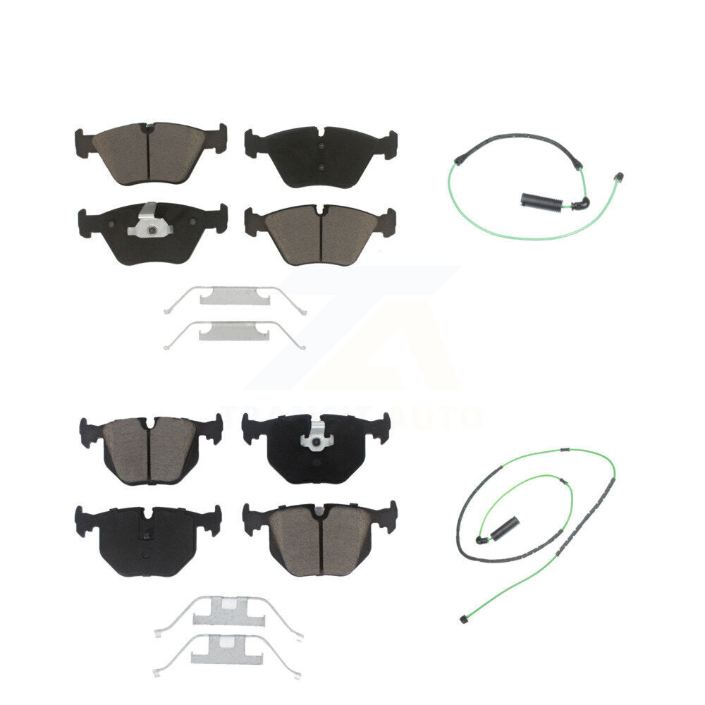 Ceramic Disc Brake Pads And Wear Sensor Front Rear Kit For 2005-2006 BMW M3 3.2L