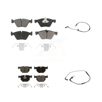 Ceramic Disc Brake Pads And Wear Sensors Front Rear Kit For BMW 525i