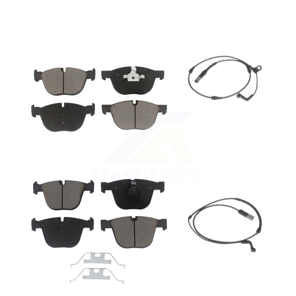 Ceramic Disc Brake Pads And Wear Sensors Front Rear Kit For BMW X5 X6