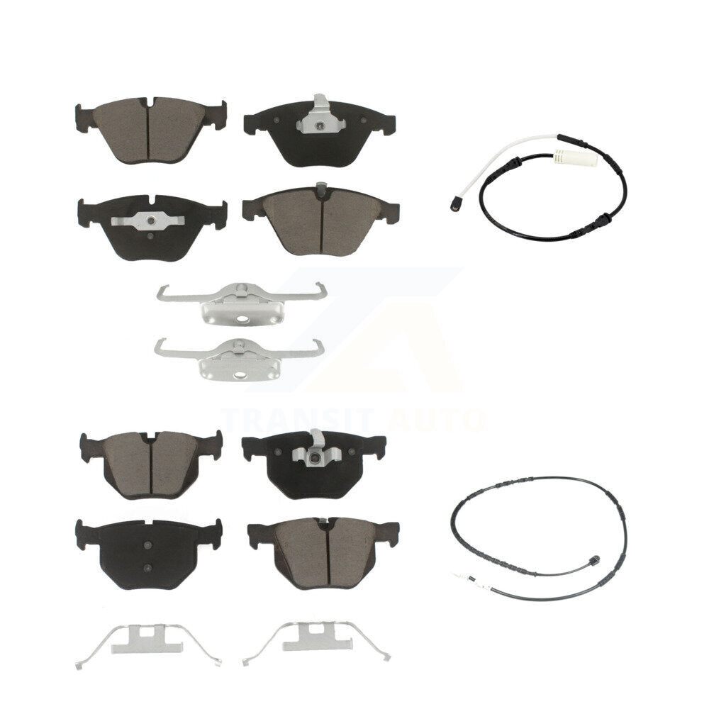 Ceramic Disc Brake Pads And Wear Sensors Front Rear Kit For BMW 335i 335is 335d