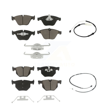 Ceramic Disc Brake Pads And Wear Sensors Front Rear Kit For BMW 335i 335is 335d