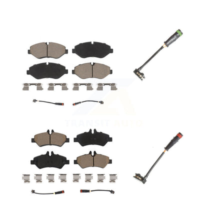 Ceramic Disc Brake Pads Extra Wear Sensor Front Rear Kit For Sprinter 2500 Dodge