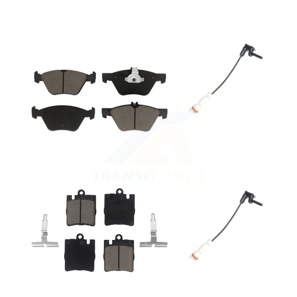 Ceramic Brake Pads Wear Sensor Front Rear Kit For Mercedes-Benz E320 CLK320 E430