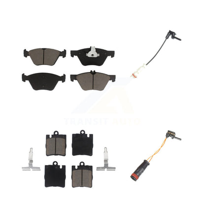 Ceramic Disc Brake Pads And Wear Sensors Front Rear Kit For Mercedes-Benz CLK320