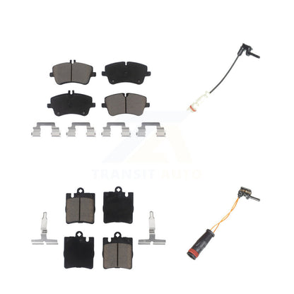 Ceramic Disc Brake Pads And Wear Sensors Front Rear Kit For Mercedes-Benz CLK320
