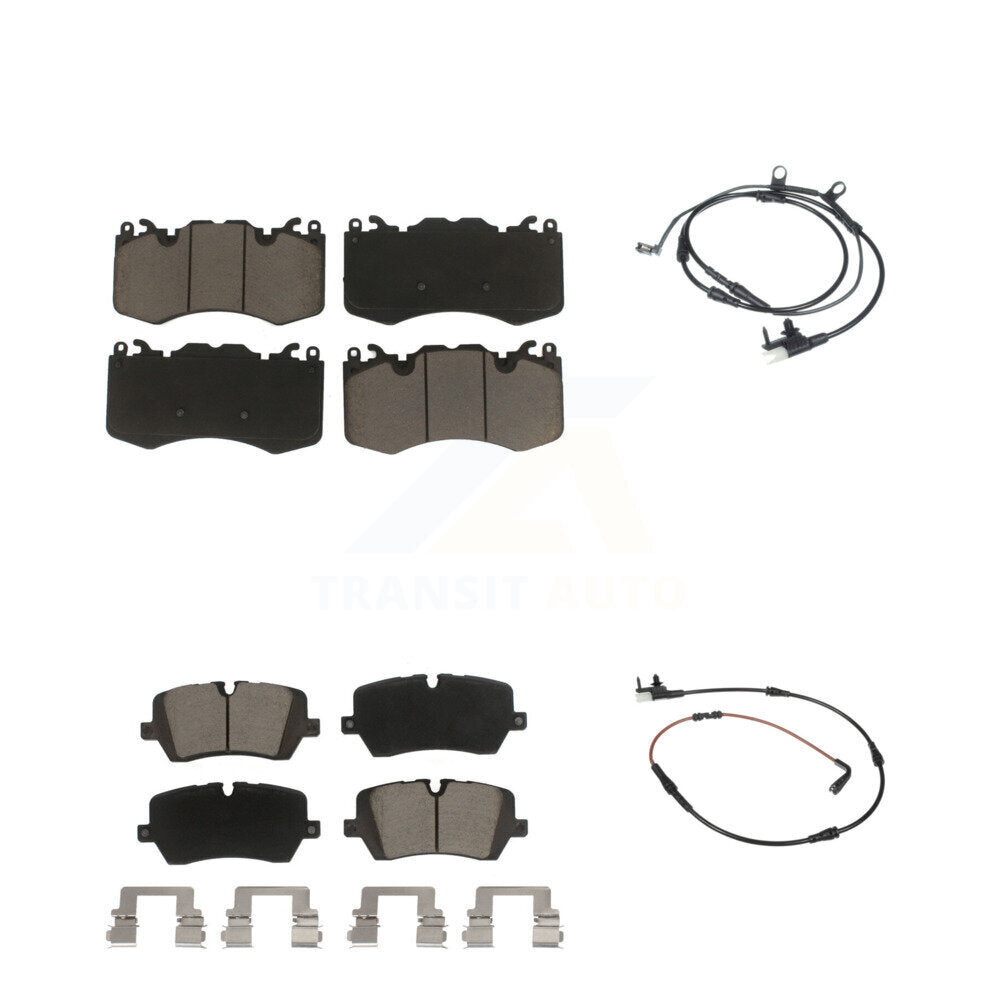 Ceramic Disc Brake Pad And Wear Sensor Front Rear Kit For Land Rover Range Sport