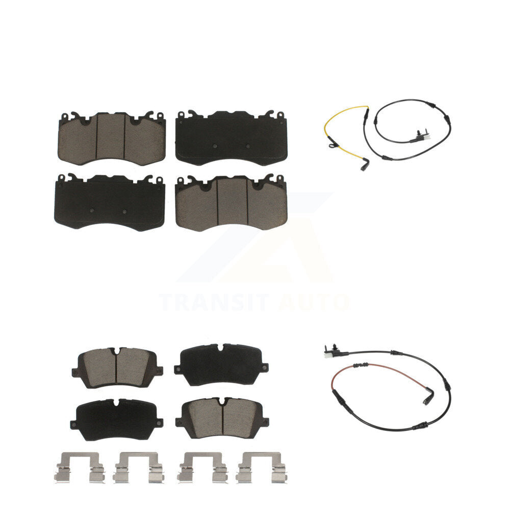 Ceramic Disc Brake Pad And Wear Sensor Front Rear Kit For Land Rover Range Sport