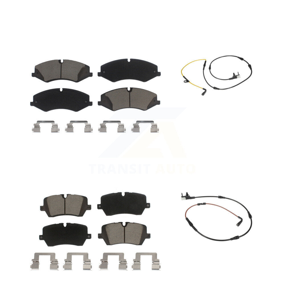 Ceramic Disc Brake Pad And Wear Sensor Front Rear Kit For Land Rover Range Sport