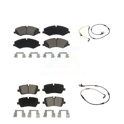 Ceramic Disc Brake Pad And Wear Sensor Front Rear Kit For Land Rover Range Sport