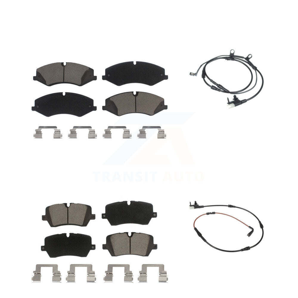 Ceramic Disc Brake Pad And Wear Sensor Front Rear Kit For Land Rover Range Sport