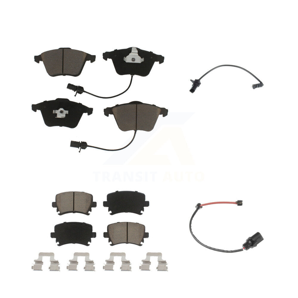 Ceramic Disc Brake Pads And Extra Wear Sensors Front Rear Kit For 2011 Audi A6