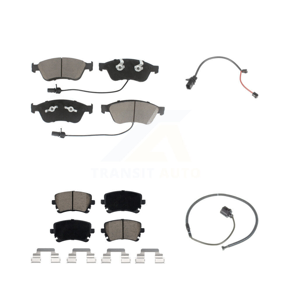 Ceramic Disc Brake Pads & Extra Wear Sensor Front Rear Kit For 2011 Audi S6 5.2L