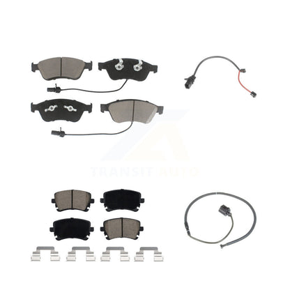 Ceramic Disc Brake Pads & Extra Wear Sensor Front Rear Kit For 2011 Audi S6 5.2L