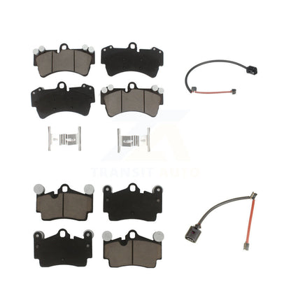 Ceramic Disc Brake Pads & Wear Sensor Front Rear Kit For Audi Q7 Porsche Cayenne