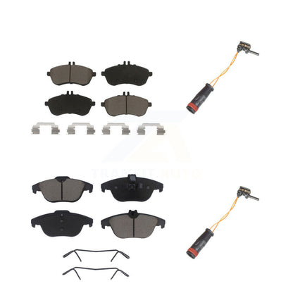 Ceramic Brake Pads & Wear Sensor Front Rear Kit For Mercedes-Benz C300 C250 C230