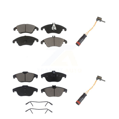 Ceramic Brake Pads & Wear Sensor Front Rear Kit For Mercedes-Benz C300 C350 E350