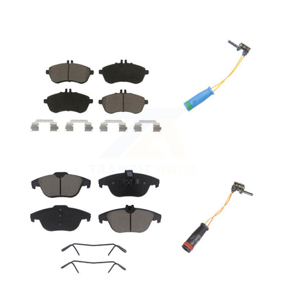 Ceramic Brake Pads & Wear Sensor Front Rear Kit For 2012 Mercedes-Benz C250 1.8L