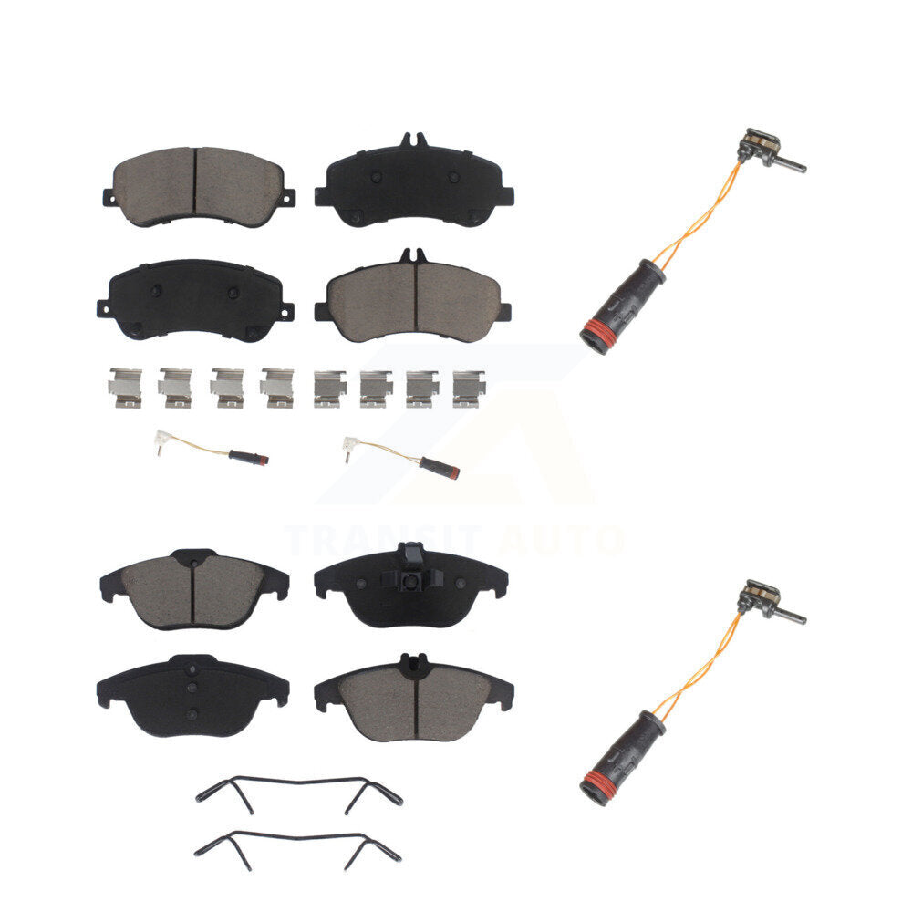 Ceramic Disc Brake Pad Extra Wear Sensor Front Rear Kit For Mercedes-Benz GLK350