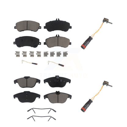 Ceramic Disc Brake Pad Extra Wear Sensor Front Rear Kit For Mercedes-Benz GLK350