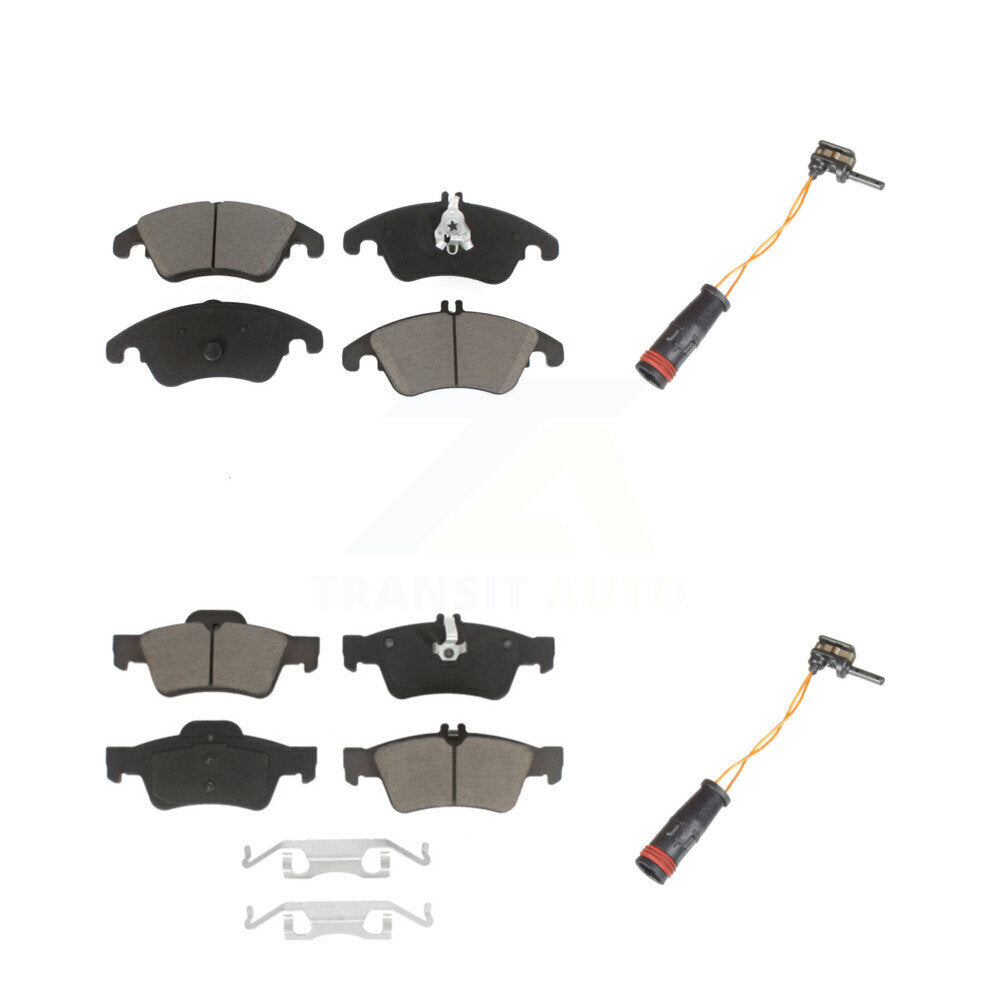 Ceramic Brake Pads Wear Sensor Front Rear Kit For Mercedes-Benz E350 E250 CLS400