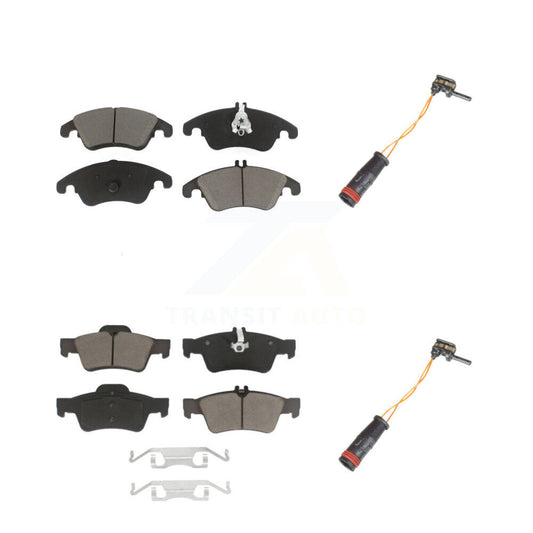 Ceramic Brake Pads Wear Sensor Front Rear Kit For Mercedes-Benz E350 E250 CLS400