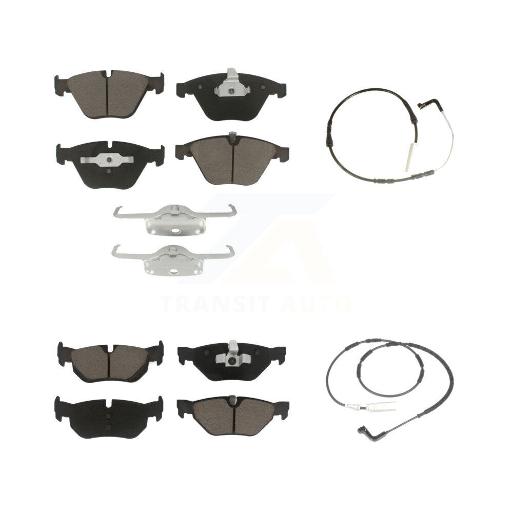 Ceramic Disc Brake Pads And Wear Sensors Front Rear Kit For BMW 323i 328i